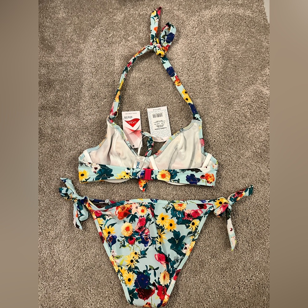 👙 Lepel Flower Power Ruffle Halter Bikini 32B UK 8/US 4 NWT - Picture 2 of 13